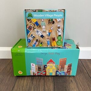 The Freckled Frog Kaplan Happy Architect Town And Wooden People Sets 18 Months +